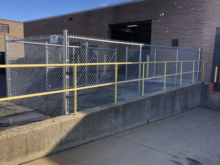 Safety Railing+ Chain Link Enclosure