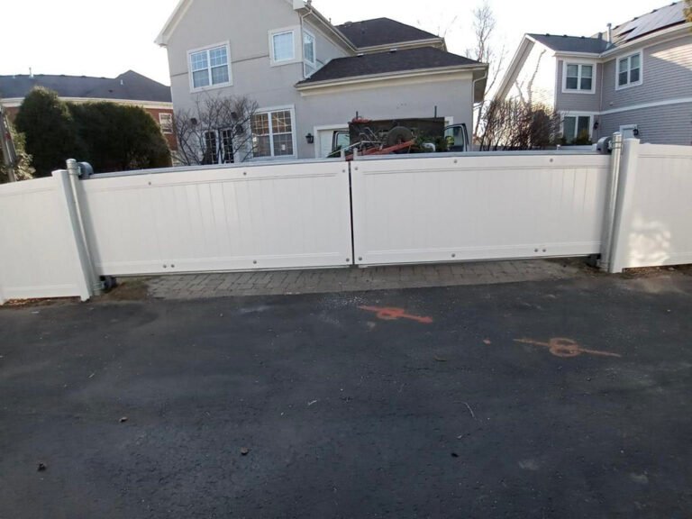 Cantilever Gates with PVC Face