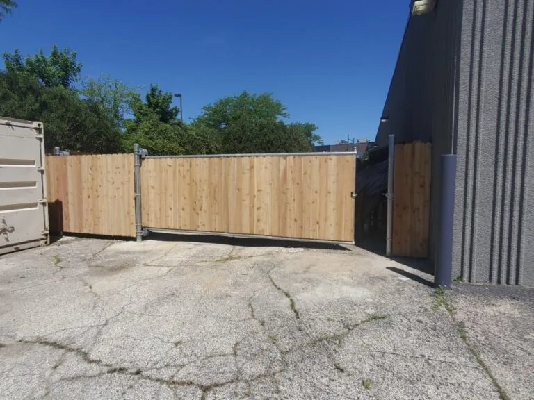 Cantilever Gate With Wood Face